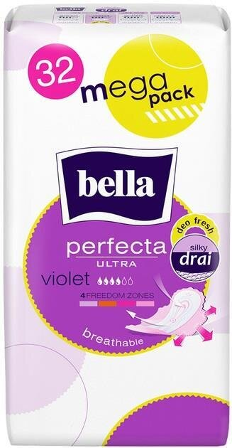 Прокладки гігієнічні Bella Perfecta Ultra Violet Silky Drai Deo Fresh, 32 шт