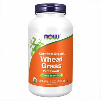Пшенична трава NOW Organic Wheat Grass порошок, 255 г