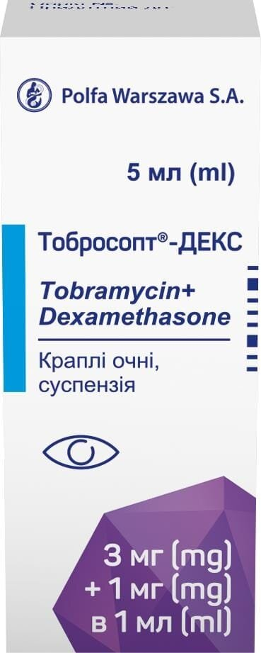 Тобросопт-декс краплі оч., сусп. 3 мг/1 мг/мл по 5 мл у флак.-крап.