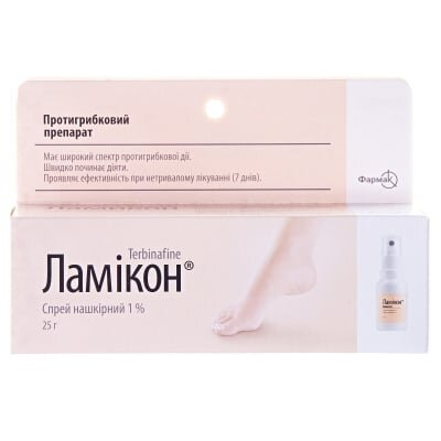 Ламікон спрей н/ш 1 % по 25 г у флак.