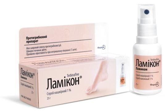 Ламікон спрей н/ш 1 % по 25 г у флак.