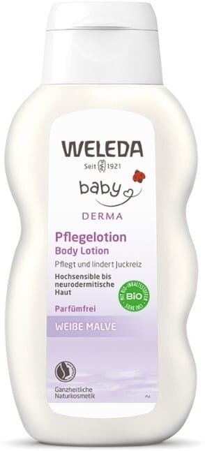 Молочко для тіла дитяче Weleda Baby Derma Weisse Malve Алтей для гіперчутливої шкіри, 200 мл