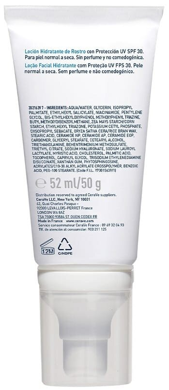 Крем для обличчя CeraVe SPF30 денний для нормальної та сухої шкіри, 52 мл