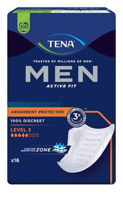 Прокладки урологічні для чоловіків Tena Men Active Fit Level 3, 16 штук