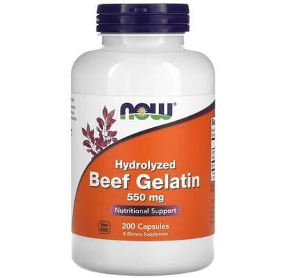 Яловичий желатин NOW Beef Gelatin 550 мг капсули №200