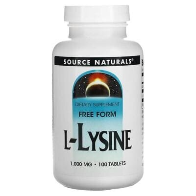Лізин Source Naturals L-Lysine 1000 мг, 100 таблеток