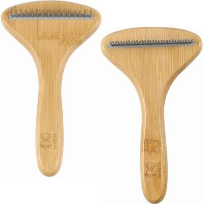 Гребінець M-Pets Bamboo Rake Comb with Rotating Teeth з зубцями, що обертаються, з бамбука для собак та котів, 31 зубчик