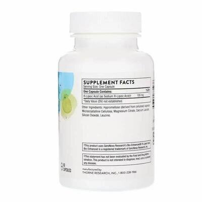R-ліпоєва кислота Thorne Research R-Lipoic Acid, 60 капсул