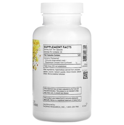 Фітосоми Куркуміну Thorne Research Curcumin Phytosome 1000 мг, 120 капсул