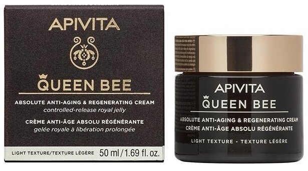 Крем для обличчя Apivita Queen Bee легкої текстури для комплексного захисту від старіння, 50 мл