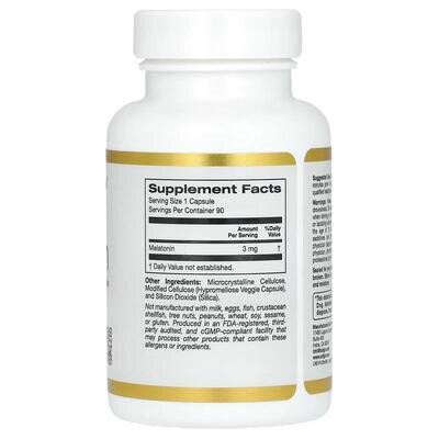 Мелатонін California Gold Nutrition Melatonin 3 мг, 90 капсул