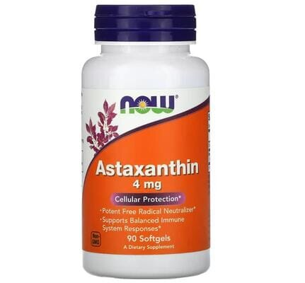 Астаксантин NOW Astaxanthin 4 мг м'які капсули №90