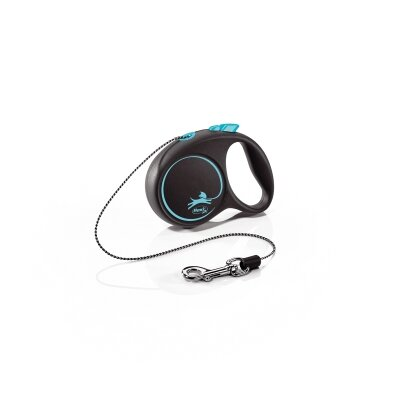 Повідець-рулетка Flexi Black Design XS трос 3m/8кг синій 33234