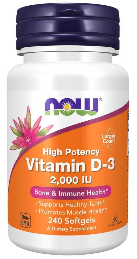 Вітамін Д-3 NOW Vitamin D-3 2000 MО м'які капсули №240