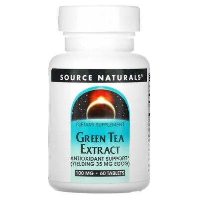 Зелений чай екстракт Source Naturals Green Tea Extract 100 мг, 60 таблеток