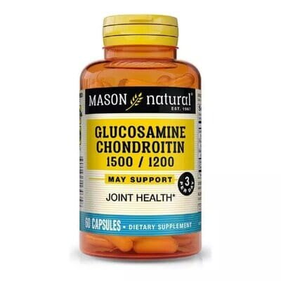 Глюкозамін та Хондроїтин 1500/1200 Mason Natural Glucosamine Chondroitin, 60 капсул