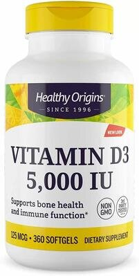 Вітамін Д3 Healthy Origins Vitamin D3 5000 МО, 360 капсул