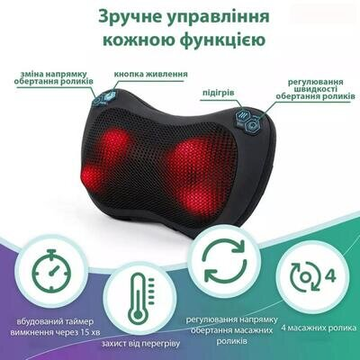Подушка масажна Zabobon ZM-P002 роликова