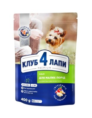 Корм сухий для дорослих собак дрібних порід Club 4 Paws Преміум з куркою, 400 г