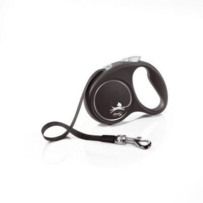 Повідець-рулетка Flexi Black Design S стрічка 5m/15кг чорний 33906
