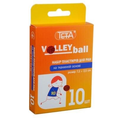 Набір пластирів Teta Volleyball, на тканинній основі, 7,2 х 2,5 см, 10 штук