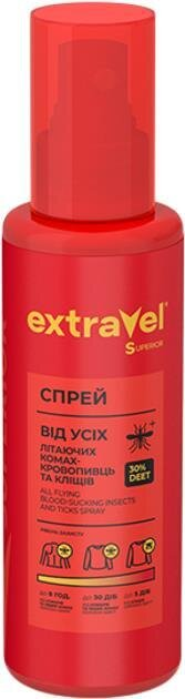Спрей ExtraVel Superior від усіх літаючих комах-кровопивць та кліщів, 100 мл