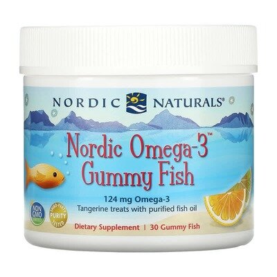 Омега-3 Nordic Naturals Omega-3 Gummy Fish 124 мг, мандарин, 30 жувальних пастилок