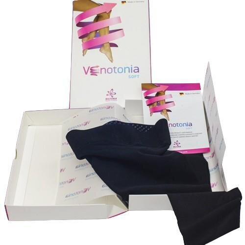 Панчохи компресійні Venotonia Soft клас компресії 2, закритий носок, стандарт, колір чорний, розмір 7+