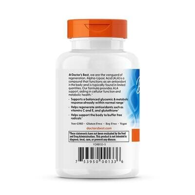Альфа-ліпоєва кислота Doctor's Best Alpha-Lipoic Acid 600 мг, 60 капсул