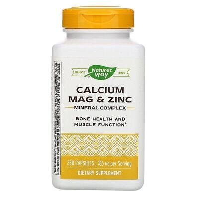 Кальцій, Магній, Цинк Nature`s Way Calcium Magnesium & Zinc, 250 капсул