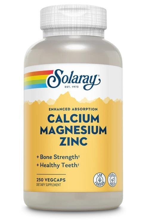 Мінеральний комплекс Solaray Calcium Magnesium Zinc, 250 веганських капсул