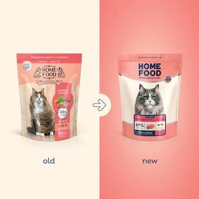 Корм сухий для котів Home Food Hairball Control виведення шерсті зі шлунка, 400 г