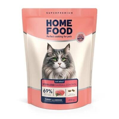 Корм сухий для котів Home Food Hairball Control виведення шерсті зі шлунка, 400 г