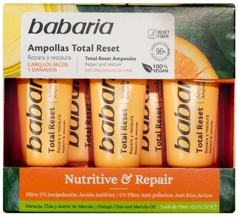 Ампули для волосся Babaria Nutritive & Repair Повне відновлення, 5 шт х 15 мл