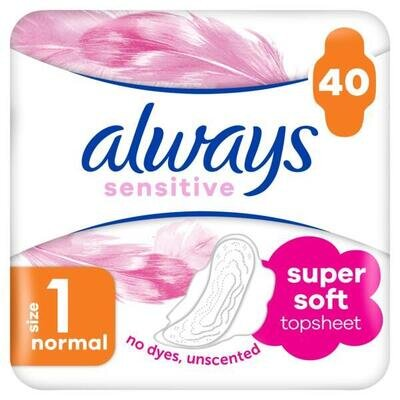 Прокладки гігієнічні Always Ultra Sensitive Normal, 4 краплі, 1 розмір, 40 шт