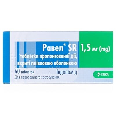 Равел SR таблетки, в/плів. обол., прол./д. по 1.5 мг №60 (10х6)