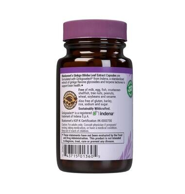 Екстракт листя гінкго білоба Bluebonnet Nutrition Ginkgo Biloba Leaf Extract, 30 гелевих капсул