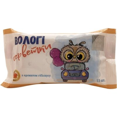 Серветки вологі Dr.Nice з ароматом гібіскусу, 15 шт