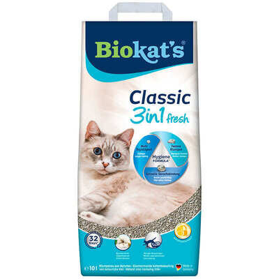 Наповнювач для котячого туалету Biokat's Classic 3 в 1 Fresh Бентонітовий з ароматом свіжої трави, 10 л