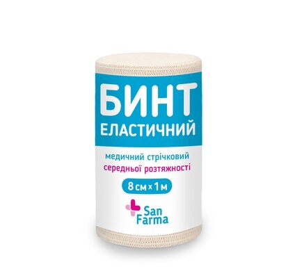 Бинт еластичний San Farma середньої розтяжності 1 м x 8 см