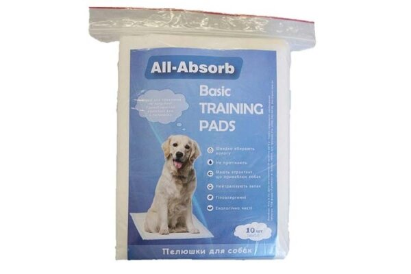 Пелюшки для собак All-Absorb Basic 56 см х 56 см, 10 штук