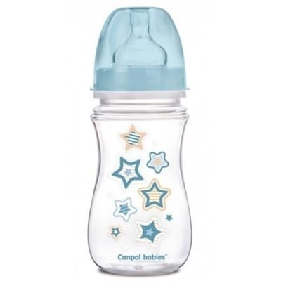 Пляшечка антиколікова Canpol Babies EasyStart Newborn baby 35/217_blu, з широким отвором , 240 мл