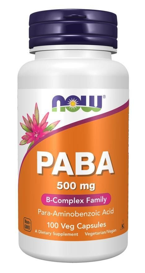 Пара-амінобензойна кислота (ПАБК) NOW PABA 500 мг вег. капсули №100
