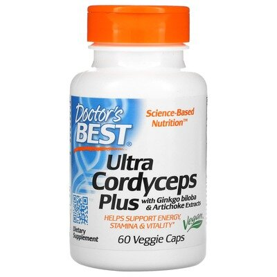 Ультра Кордіцепс Плюс Doctor's Best Ultra Cordyceps Plus, 60 рослинних капсул