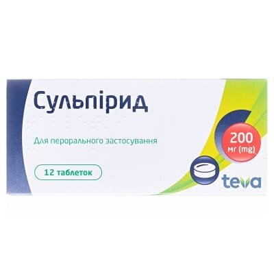 Сульпірид таблетки по 200 мг №12