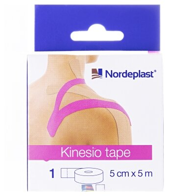 Кінезіо тейп Nordeplast 5 см х 5 м, рожевий