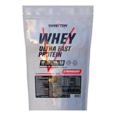 Протеїн Vansiton Ultra Fast Protein, полуниця, 3,2 кг