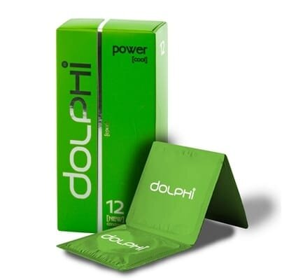 Презервативи Dolphi Lux Power cool з пролонгуючим ефектом для чоловіків, 12 штук