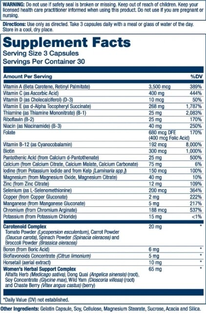 Мультивітаміни Solaray Women's Golden Multivitamin, 90 веганських капсул