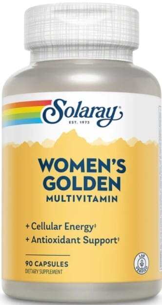 Мультивітаміни Solaray Women's Golden Multivitamin, 90 веганських капсул